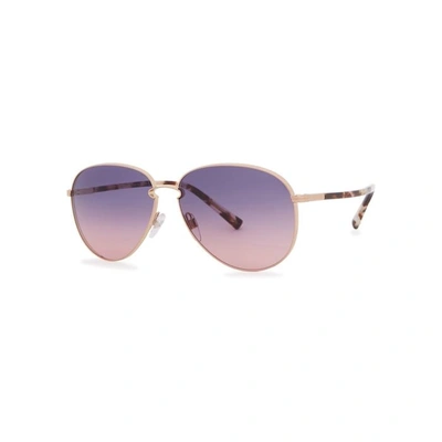 Valentino 59mm Gradient Aviator Sunglasses - Rose Gold/ Purple Grad