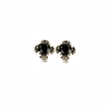 HALO & CO JET AND BLACK DIAMOND CRYSTAL CLUSTER EARRINGS IN ANTIQUE GOLD TONE,2817056