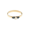 HALO & CO SOLITAIRE CRYSTAL BANGLE IN DENIM BLUE AND ANTIQUE GOLD TONE