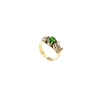 HALO & CO GREEN CRYSTAL RING IN ANTIQUE DISTRESSED GOLD COLOUR ADJUSTABLE SHANK,2817078