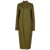 RICK OWENS TUSK OLIVE WOOL-BLEND COAT