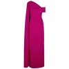 TALBOT RUNHOF BRIGHT PINK CREPE CAPE GOWN