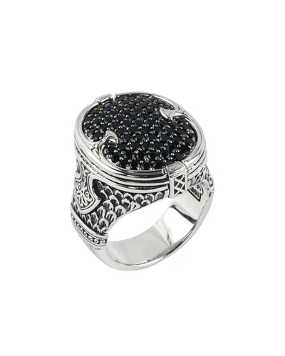Konstantino Plato Sterling Silver & Black Spinel Pave Ring Dmk2014-292 Size 10 In Multi