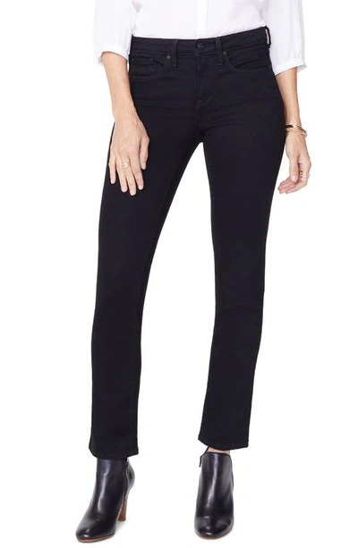 Nydj Sheri Tummy Control Slim Straight-leg Jeans In Black