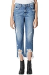 BLANKNYC THE MADISON RIPPED CROP STRAIGHT LEG JEANS,58I-1794NDS