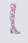 NA-KD Open Toe Knee High Boots Multicolor