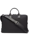 TROUBADOUR FABRIC AND LEATHER SLIM BRIEFCASE,000555263