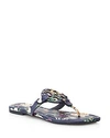 TORY BURCH WOMEN'S MILLER FLORAL LEATHER THONG SANDALS,47050