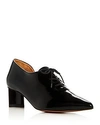 CLERGERIE dressing gownRT CLERGERIE WOMEN'S SUZANNE LEATHER POINTED TOE MID-HEEL OXFORDS,SUZANNE