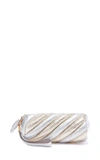 ANYA HINDMARCH MARSHMELLOW CRACKLED METALLIC-LEATHER CLUTCH,10663240