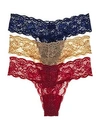 Cosabella Never Say Never Cutie Low Rise Thong 3 Pack Nsnpk0321 In Blue/pink/beige