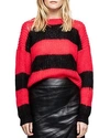 ZADIG & VOLTAIRE GABY STRIPED SWEATER,WGMM1102F