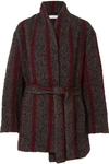 IRO CIRCUS BELTED STRIPED WOOL-BLEND COAT