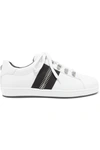 BALMAIN ESTHER ZIP-EMBELLISHED LEATHER SNEAKERS