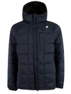 K-way Logo Patch Down Jacket In Black/blue