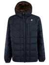 K-way Logo Patch Down Jacket In Brown/blue