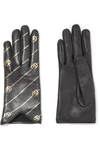 GUCCI Printed leather gloves