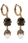 Alexander Mcqueen Gold-tone, Crystal And Pearl Earrings In Gold