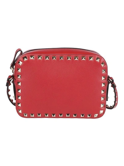 Valentino Garavani Rockstud Red Leather Shoulder Bag