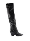 VIC MATIE BLACK STRETCH LEATHER BOOTS.,10663478