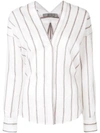 VINCE striped V-neck shirt