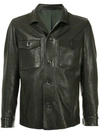 AJMONE AJMONE NUBUCK LEATHER JACKET - BLACK