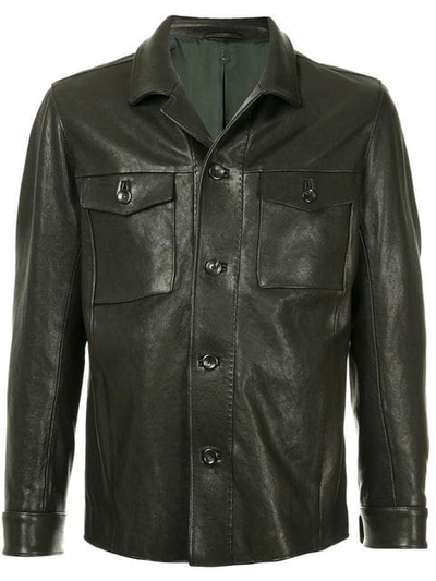 Ajmone Nubuck Leather Jacket - 黑色 In Black