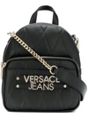 VERSACE JEANS VERSACE JEANS QUILTED MINI BACKPACK - BLACK