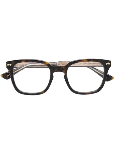 Gucci Square Shaped Glasses In Brown