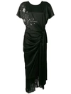 MAGDA BUTRYM MAGDA BUTRYM EMBELLISHED DRAPED DRESS - BLACK