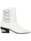 TOGA TOGA PULLA BUCKLED WESTERN BOOTS - WHITE