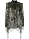 AMEN AMEN FRINGED SEQUIN BLOUSE - BLACK