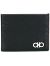 Ferragamo Double Gancio Foldover Wallet In Black
