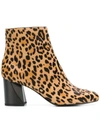 KENDALL + KYLIE KENDALL+KYLIE HADLEE LEOPARD PRINT ANKLE BOOTS - BROWN