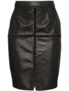 SITUATIONIST BLACK CUT OUT LEATHER MINI SKIRT
