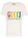 GUCCI rainbow cities print cotton t shirt