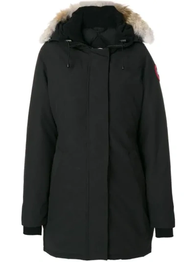 Canada Goose Victoria Fur-hood Parka Jacket In Black