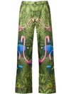 F.R.S FOR RESTLESS SLEEPERS F.R.S FOR RESTLESS SLEEPERS FLAMINGO PRINT TROUSERS - GREEN