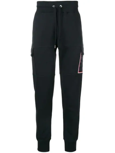 Moncler High Waisted Track Pants In Blue