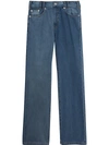 BURBERRY BURBERRY STRAIGHT FIT TWO-TONE JEANS - BLUE