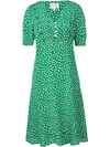 HARLEY VIERA-NEWTON HARLEY VIERA NEWTON PRINTED V-NECK DRESS - GREEN