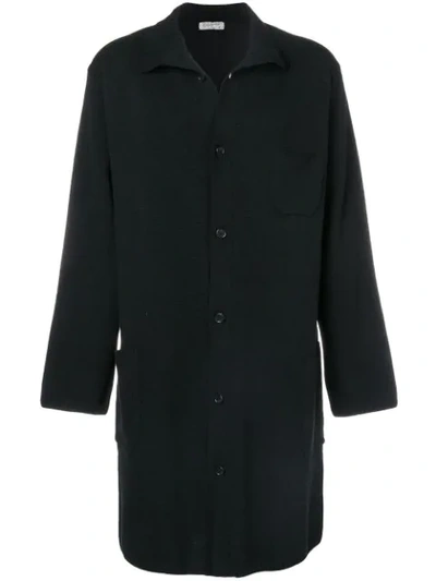 Yohji Yamamoto Back Print Coat In Black
