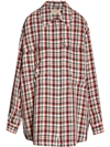 BURBERRY BURBERRY SMALL SCALE CHECK OVERSIZED SHIRT - RED