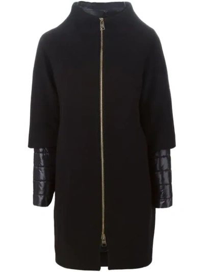 Herno Contrast Panel Padded Jacket In Black