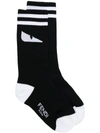 FENDI FENDI BAG BUGS EYES SOCKS - BLACK