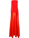 SOLACE LONDON SOLACE LONDON STRAPLESS FLOOR-LENGTH GOWN - RED