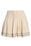 ISABEL MARANT ÉTOILE WOMAN EMBELLISHED EMBROIDERED COTTON-BLEND GAUZE MINI SKIRT ECRU,GB 4772211933607200