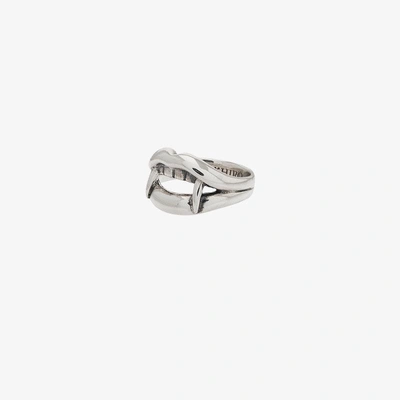 Yohji Yamamoto Silver Vampire Engraved Ring In Metallic