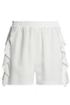 GOEN J Ruffle-trimmed crepe shorts,3074457345618806223