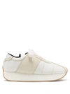 Marni Suede-panelled Canvas Low-top Trainers In White